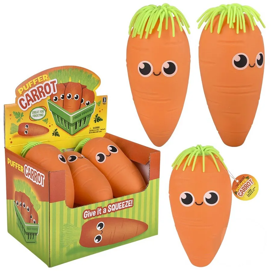 Cute Soft Puffer Carrot Kids Toy For - Assorted — wholesale Toys & Games by the case