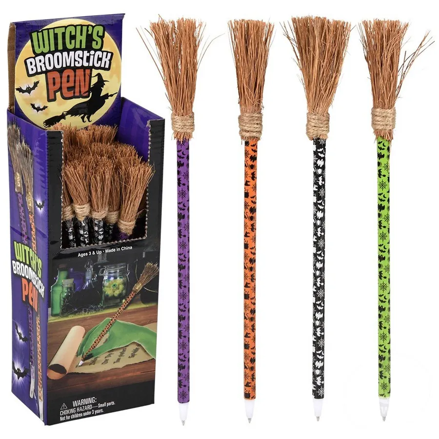 Witch's Broomstick Pen Kids Toy For Crafts — wholesale Stationery & Office by the case