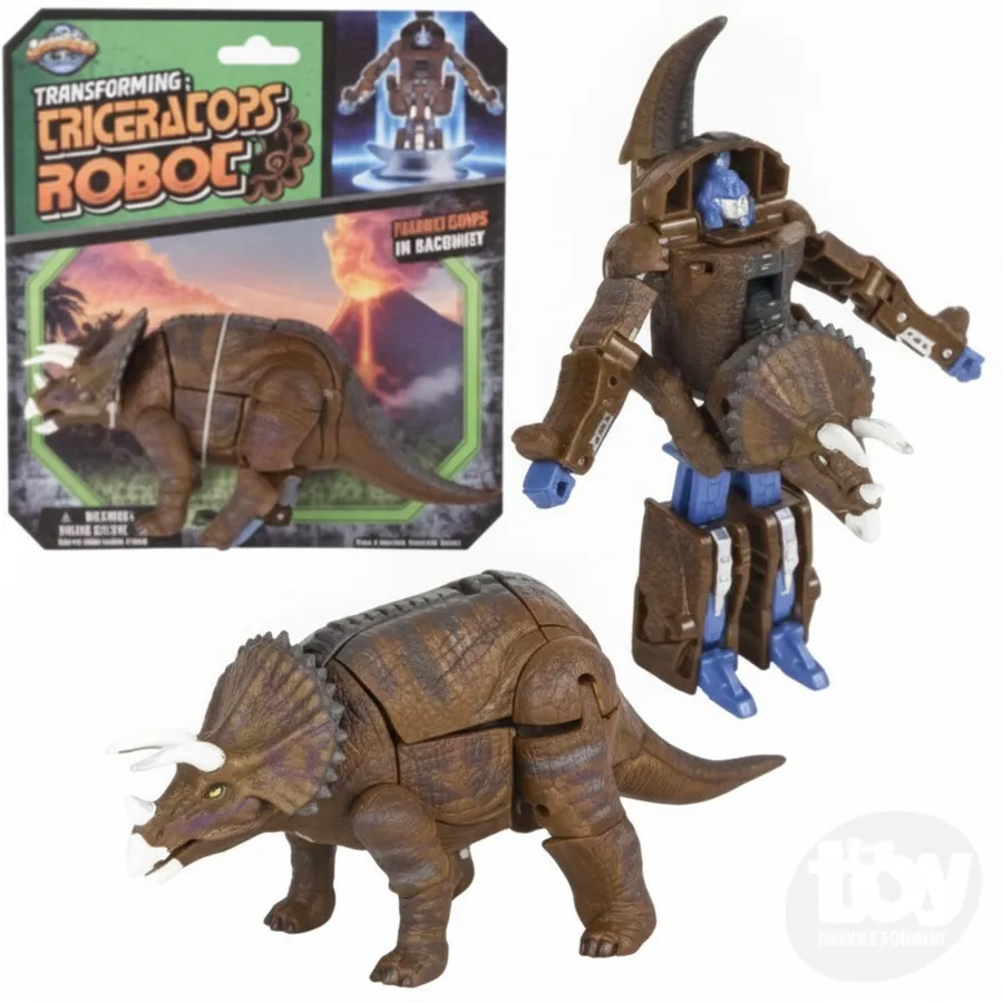 Triceratops Robot Action Figure - Dinosaur Toy for Kids, Party Favors and Imaginative Play — wholesale Party & Gifts by the case