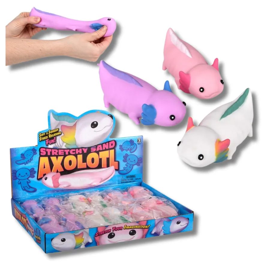 Stretchy Sand Axolotl Toys For Kids - Assorted — wholesale Toys & Games by the case