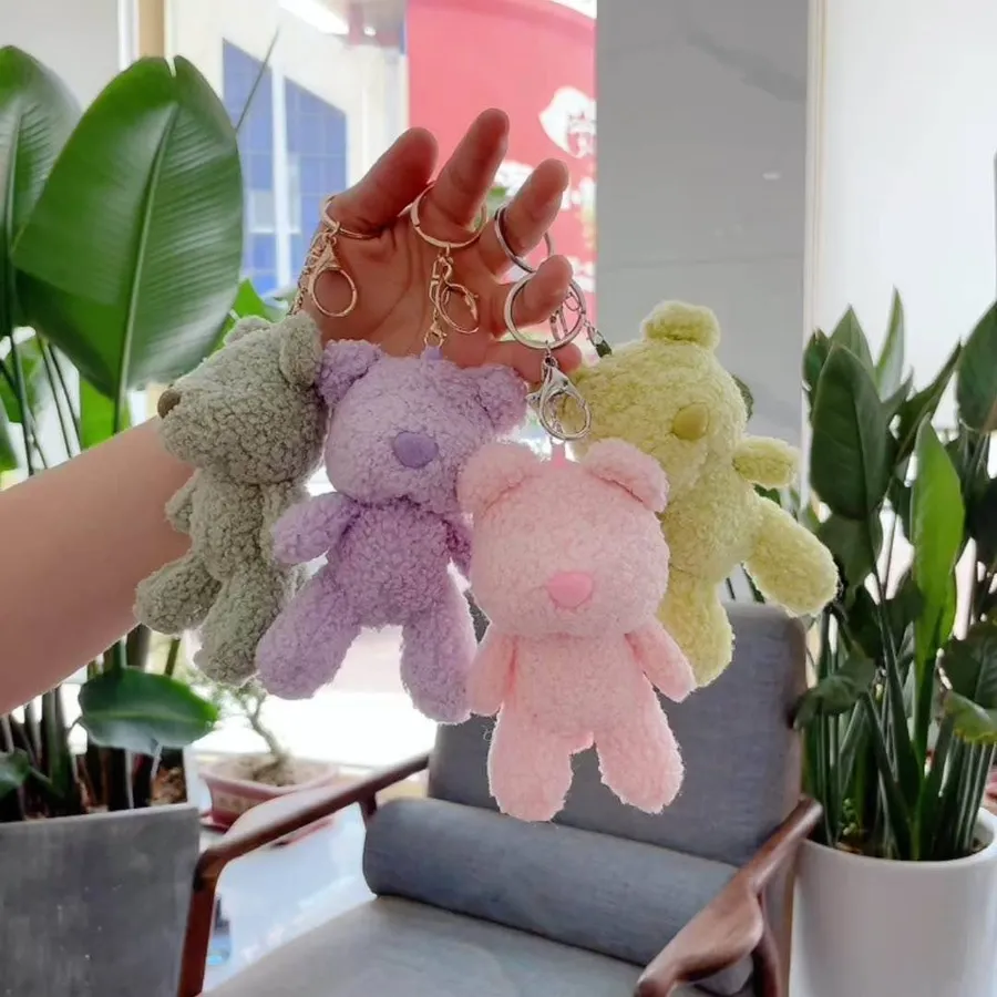 Plush Fluffy Stuffed Bear Keychain Kids Toy - Assorted — wholesale Fidgets & Sensory by the case