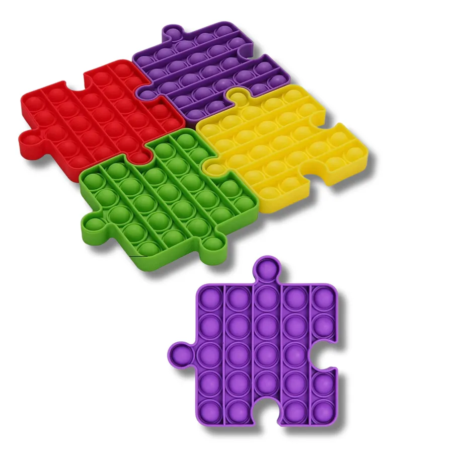 Rainbow Puzzle Pop It Fidget Kids Toys- Assorted — wholesale Fidgets & Sensory by the case