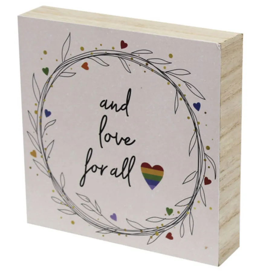 Love For All Pride Rainbow Wood Sign - Tabletop Décor — wholesale Tech & Gadgets by the case