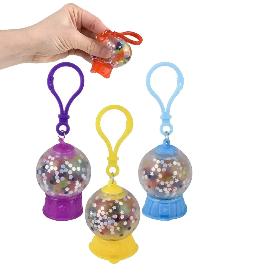 Machine Gumball Squeezy Stuffed Bead Clip- Assorted — wholesale Plush & Squishies by the case