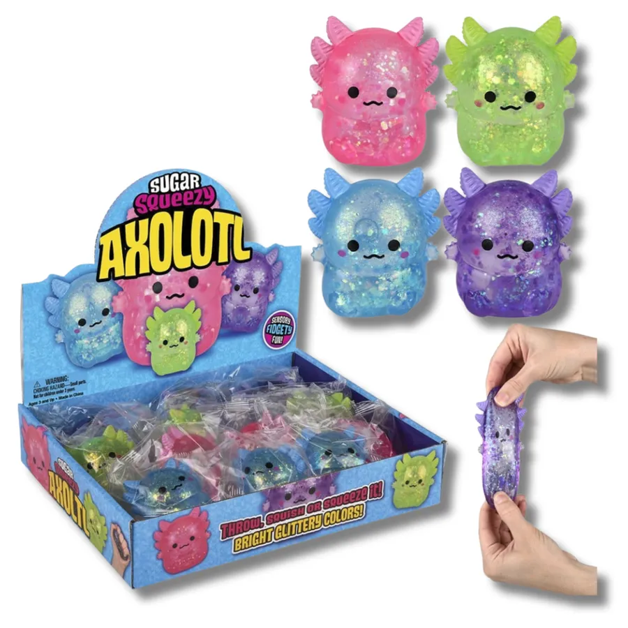 Holiday Décor Squeezy Sugar Fidget Axolotl Kids Toy — wholesale Fidgets & Sensory by the case