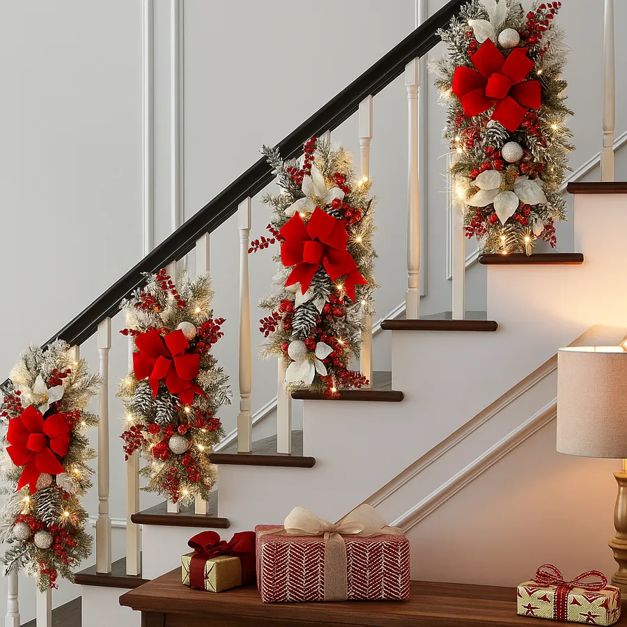 Pre-Lit Christmas Wreath - Battery Operated LED Holiday Door Decor, 24-Inch — wholesale Seasonal & Holiday by the case