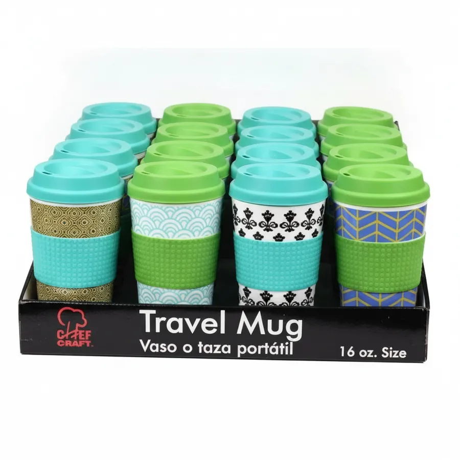 Insulated Travel Mug - Double-Wall Stainless Steel Tumbler, 16.5oz — wholesale Home & Décor by the case