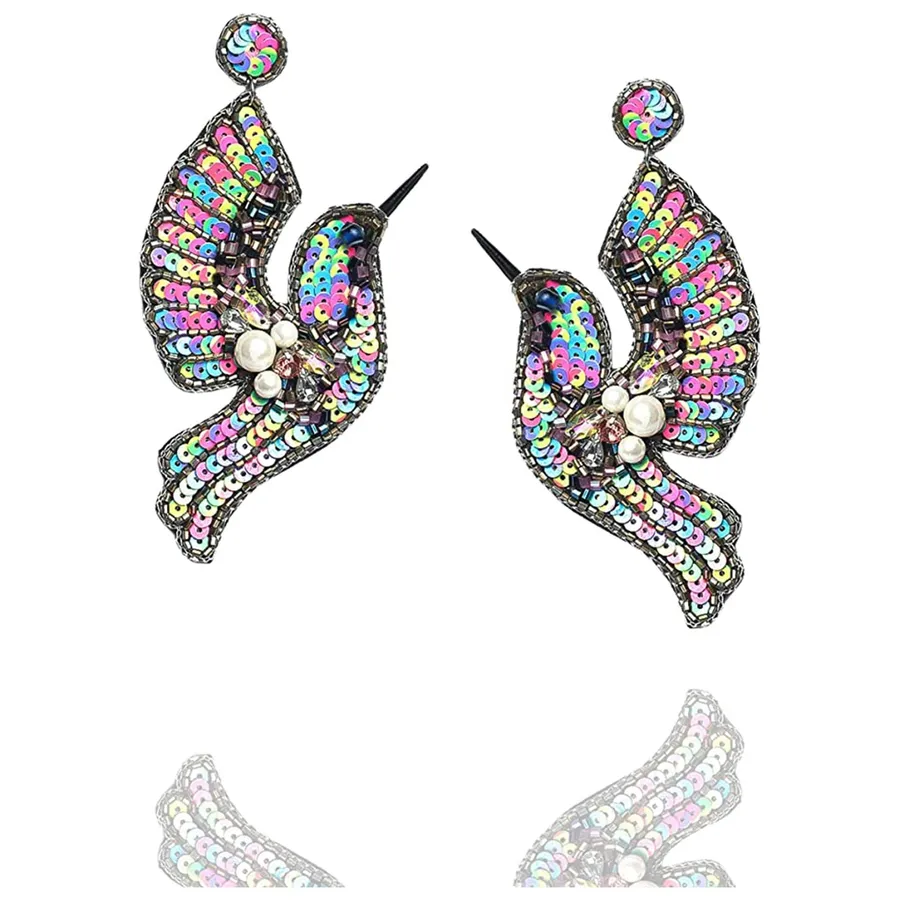 Fancy Fashion Bird Beaded Earring Set - Keeraft Home Gifts — wholesale Apparel & Accessories by the case