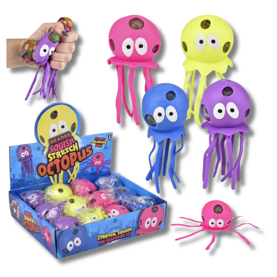 Squishy Stretchy Seed Beaded Octopus Kids Toy — wholesale Plush & Squishies by the case