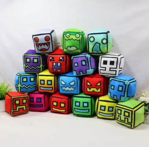 12cm Geometry Dash Cube Plush Toy Pillow for Kids -Halloween — wholesale Plush & Squishies by the case