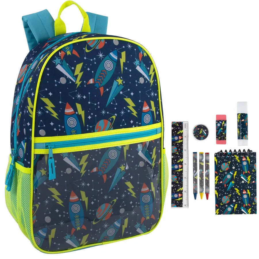 Easter Colorful Backpack With 9pcs School Kits — wholesale Seasonal & Holiday by the case