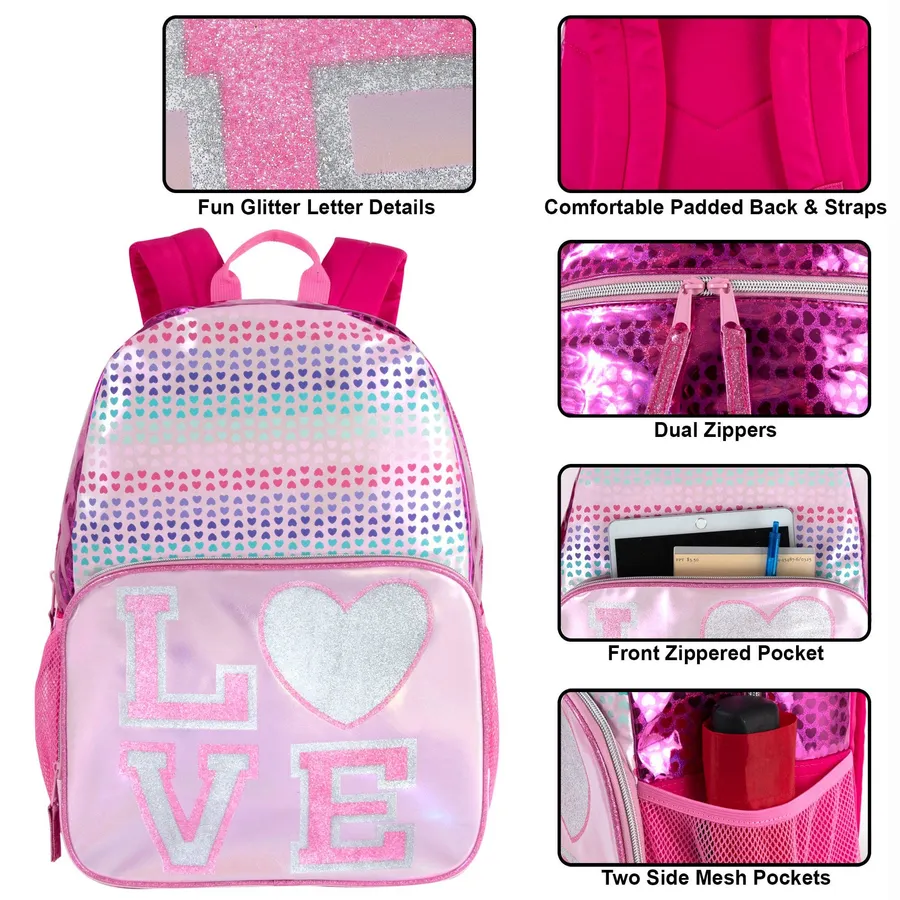 Easter Glitter Love Backpack For Girls- 17'' — wholesale Seasonal & Holiday by the case