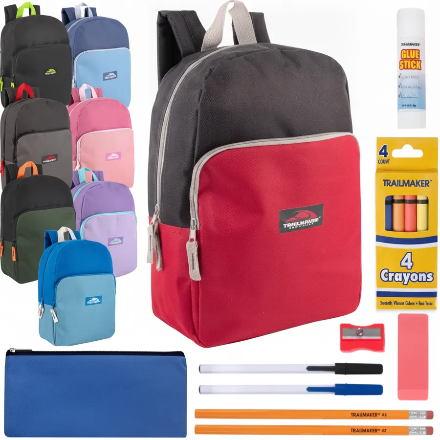 15-Inch Kids Backpack with School Supplies Kit - Everyday Travel Daypack — wholesale Bags & Backpacks by the case