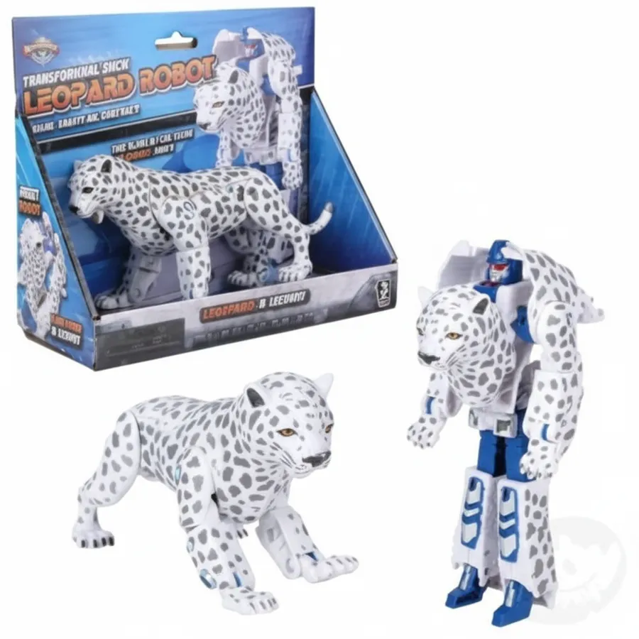 5-Inch Snow Leopard Robot Action Figure - Fun Kids Toys for Party Favors and Imaginative Play — wholesale Party & Gifts by the case