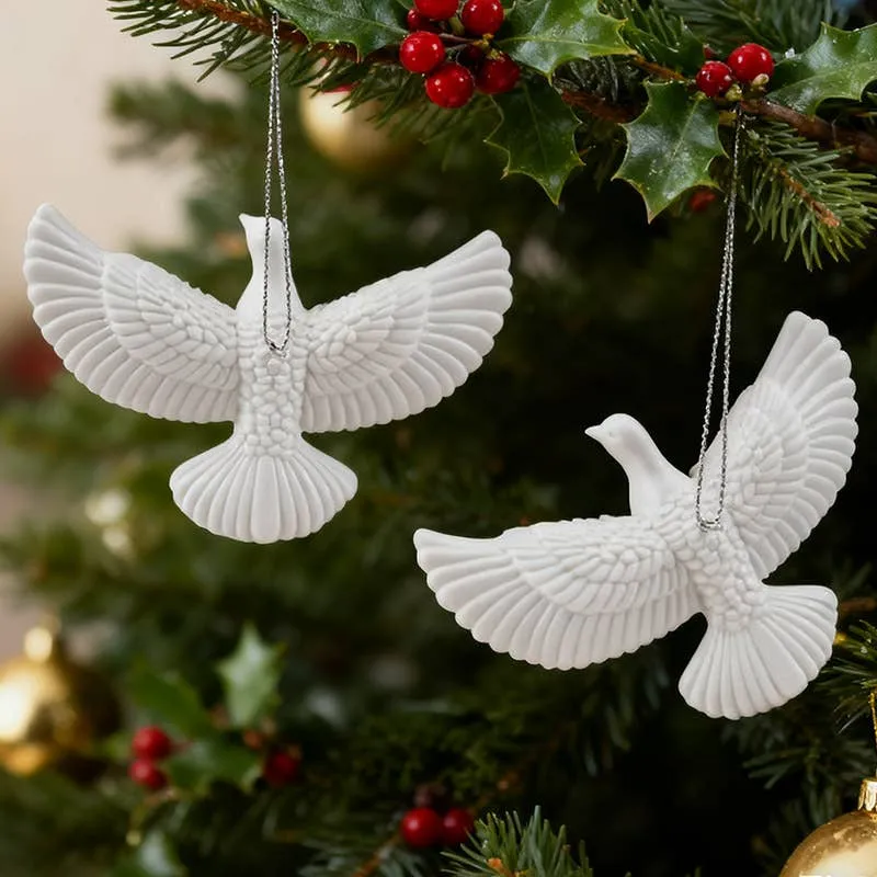 4PCS White Dove Easter Ornaments Tree Hanging Decor — wholesale Seasonal & Holiday by the case