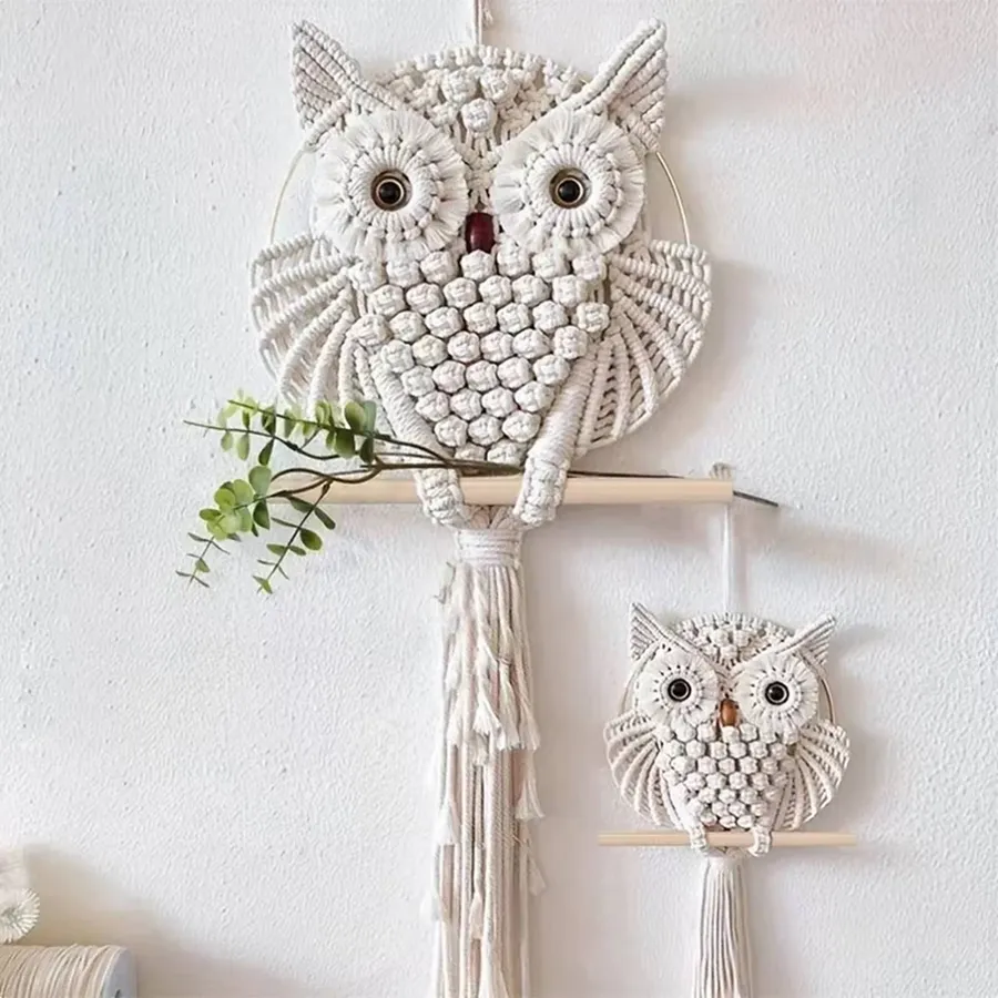 Hand Woven Owl Pendant Ornament For Wall Decor — wholesale Home & Décor by the case