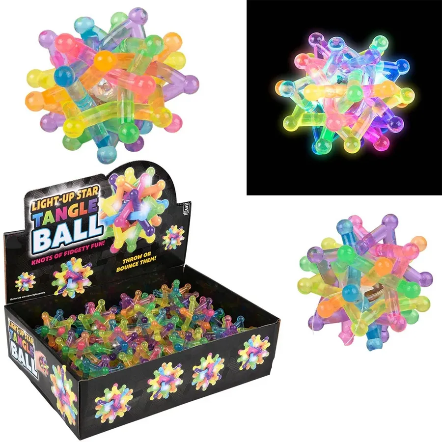 Light-Up Tangle Ball Fidget Kids Toy- Assorted — wholesale Fidgets & Sensory by the case