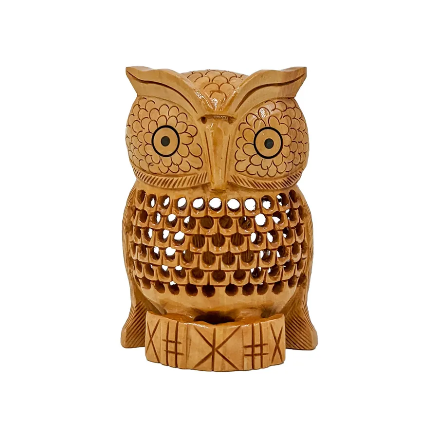 Wooden Front Facing Owl Sitting Handicraft Valentine In Bulk — wholesale Seasonal & Holiday by the case