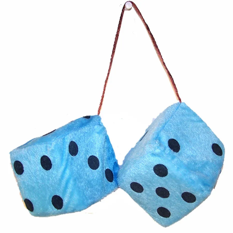 Wholesale Blue 3" Large Soft Plush Dice Themed For Hanging Car Mirror (Sold by DZ) — wholesale Plush & Squishies by the case