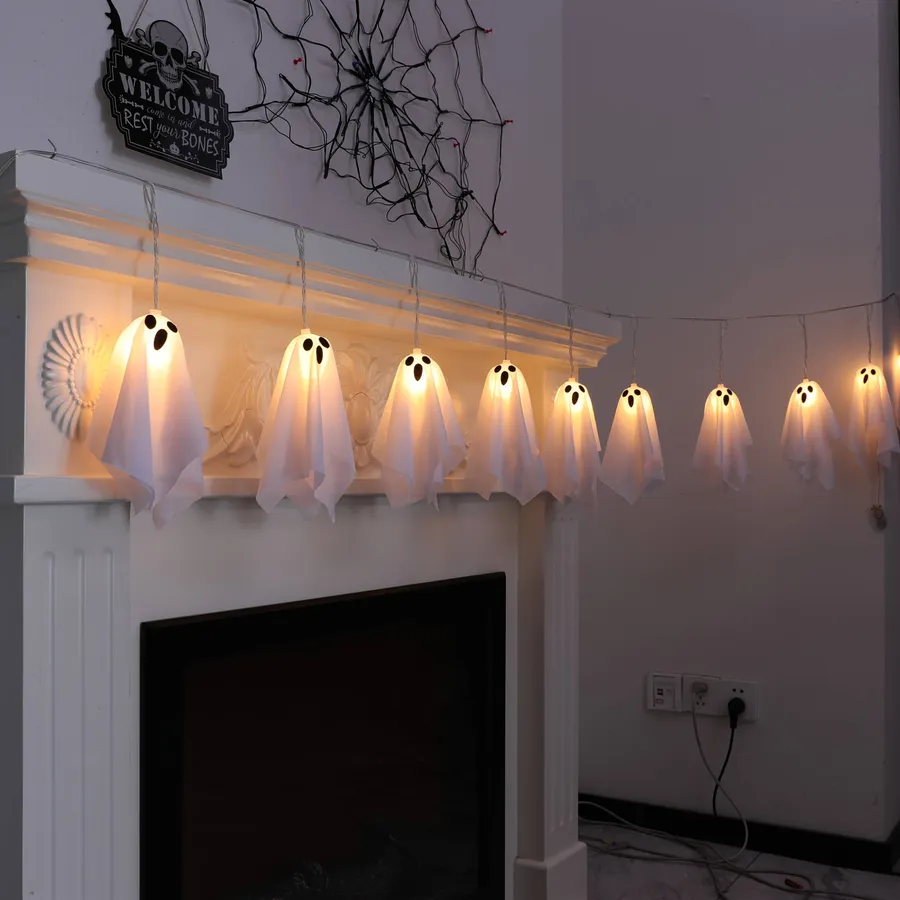 10pcs In Bulk LED Ghost Hanging Lights – Indoor/Outdoor — wholesale Home & Décor by the case