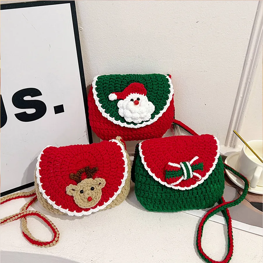 Santa Claus Wool Crocheted Crossbody Bag - Assorted — wholesale Bags & Backpacks by the case