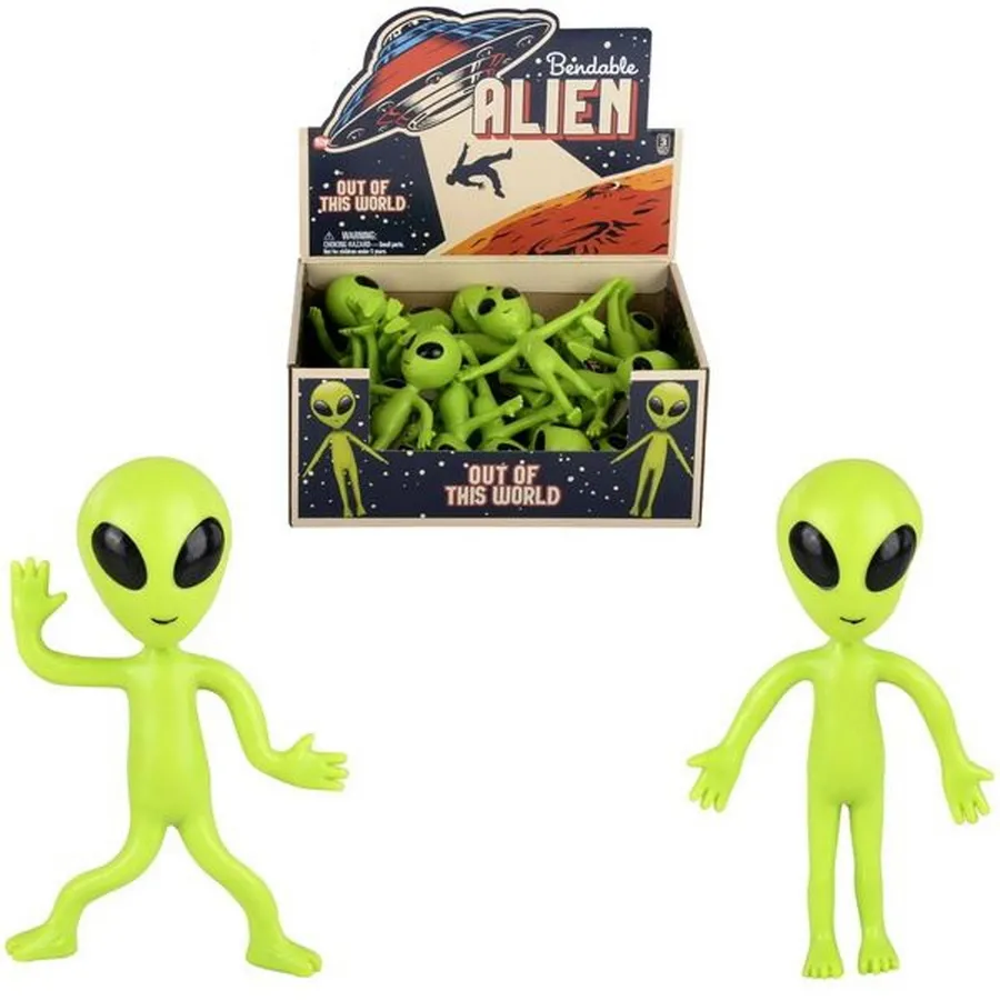 Bendable Standing Alien Rubber Toy: Asso Keeraft Home Gifts — wholesale Toys & Games by the case