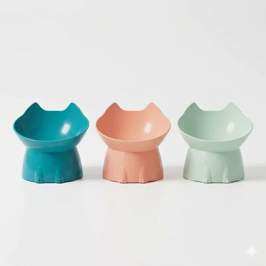 Elevated Cat Bowl Tilted Anti Spill Pet Feeding Bowl — wholesale Pet by the case