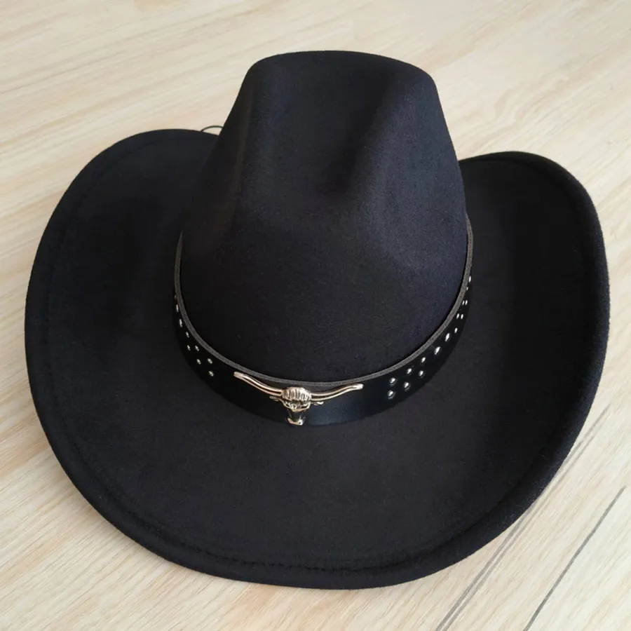 Steer Head Pointed Western Belt Fedora Hat - Assorted — wholesale Apparel & Accessories by the case