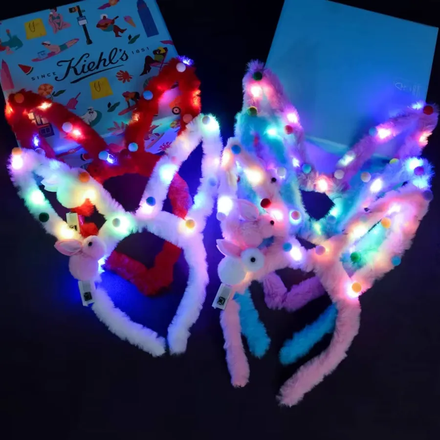 Flashing Colorful Long Rabbit Ear Kids Headband For Kids — wholesale Apparel & Accessories by the case