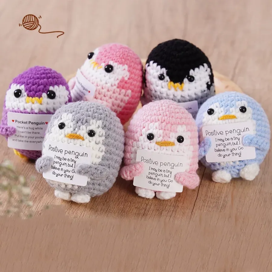 Mini Wool Penguin Plush with Gift Card - Cute Pocket Sensory Fidget Toy — wholesale Fidgets & Sensory by the case