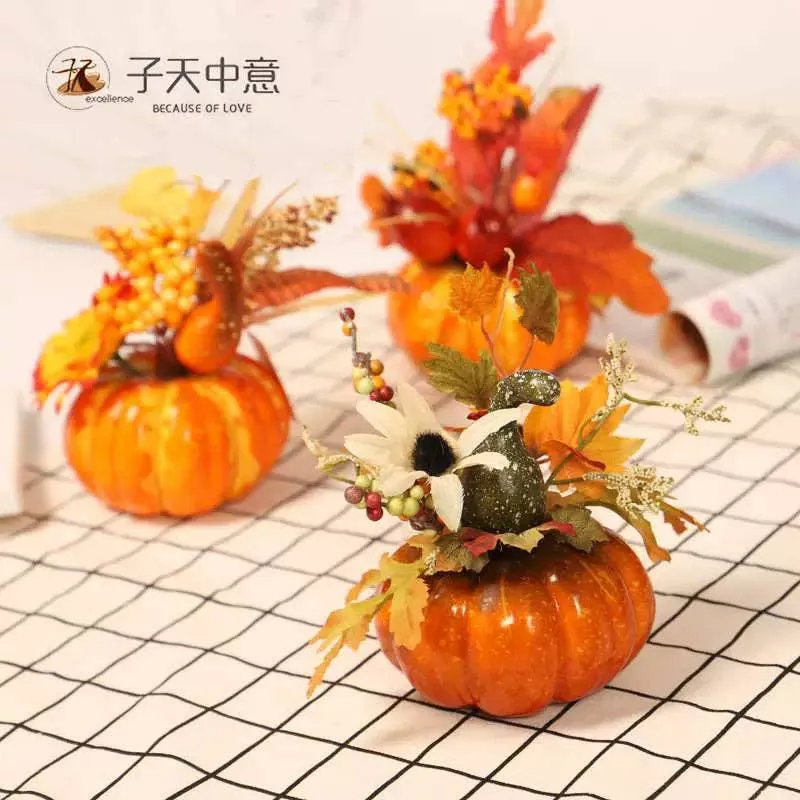 Pumpkin Maple Leaf Decor Autumn Table Ornaments -In Bulk — wholesale Home & Décor by the case