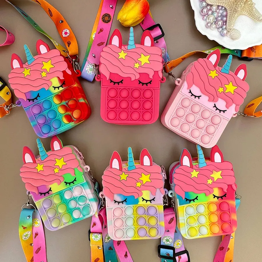 Unicorn Silicone Pop It Fidget Kids Toys In Bulk — wholesale Fidgets & Sensory by the case