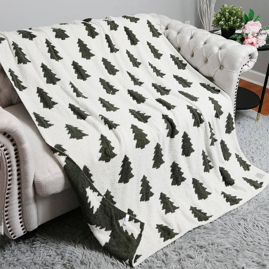Reversible Tree Patterned Throw Blanket — wholesale Home & Décor by the case