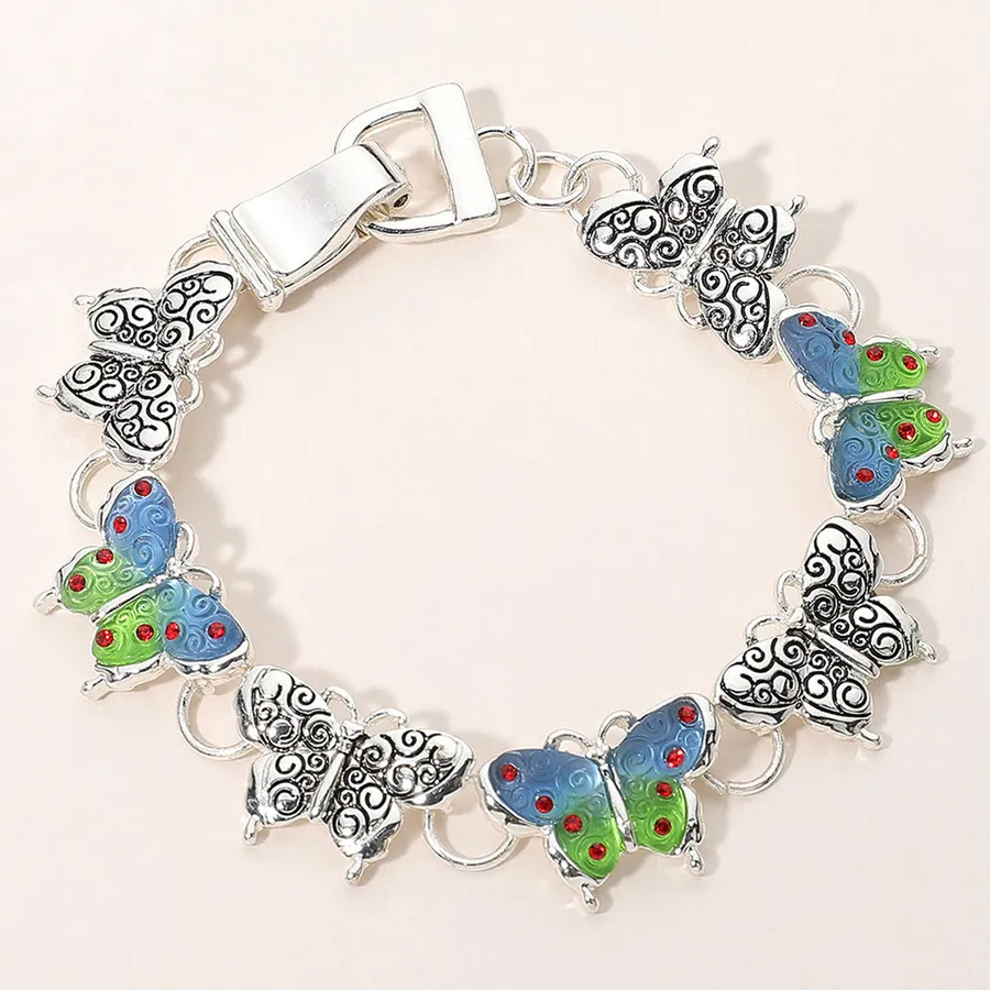 Stone Pointed Butterfly Link Magnetic Bracelet - Assorted — wholesale Apparel & Accessories by the case