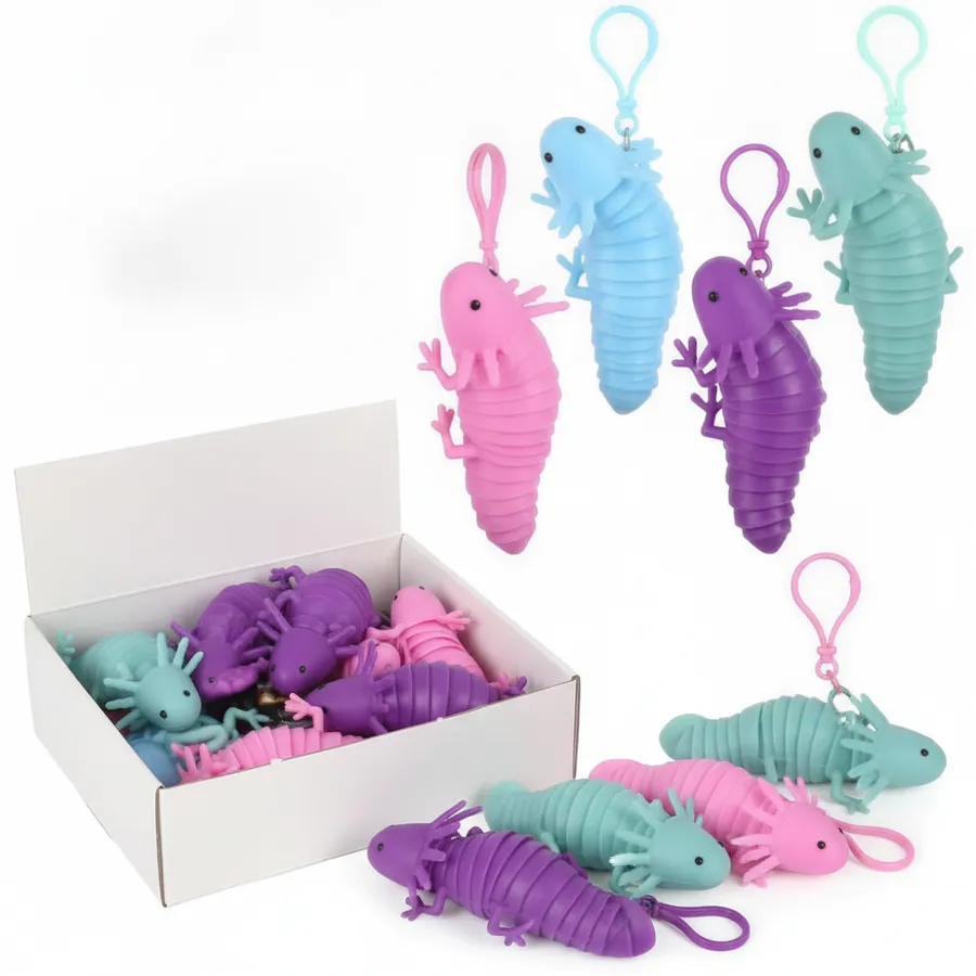 4" Wiggle Sensory Axolotl Backpack Clip — wholesale Fidgets & Sensory by the case