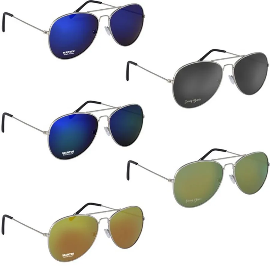 Color Mirrored Aviator Sunglasses - Assorted — wholesale Apparel & Accessories by the case