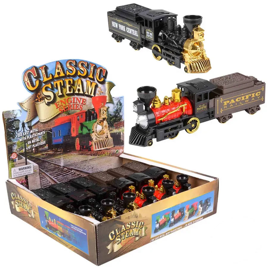 Pull Back Steam Engine Train for Kids In Bulk — wholesale Toys & Games by the case
