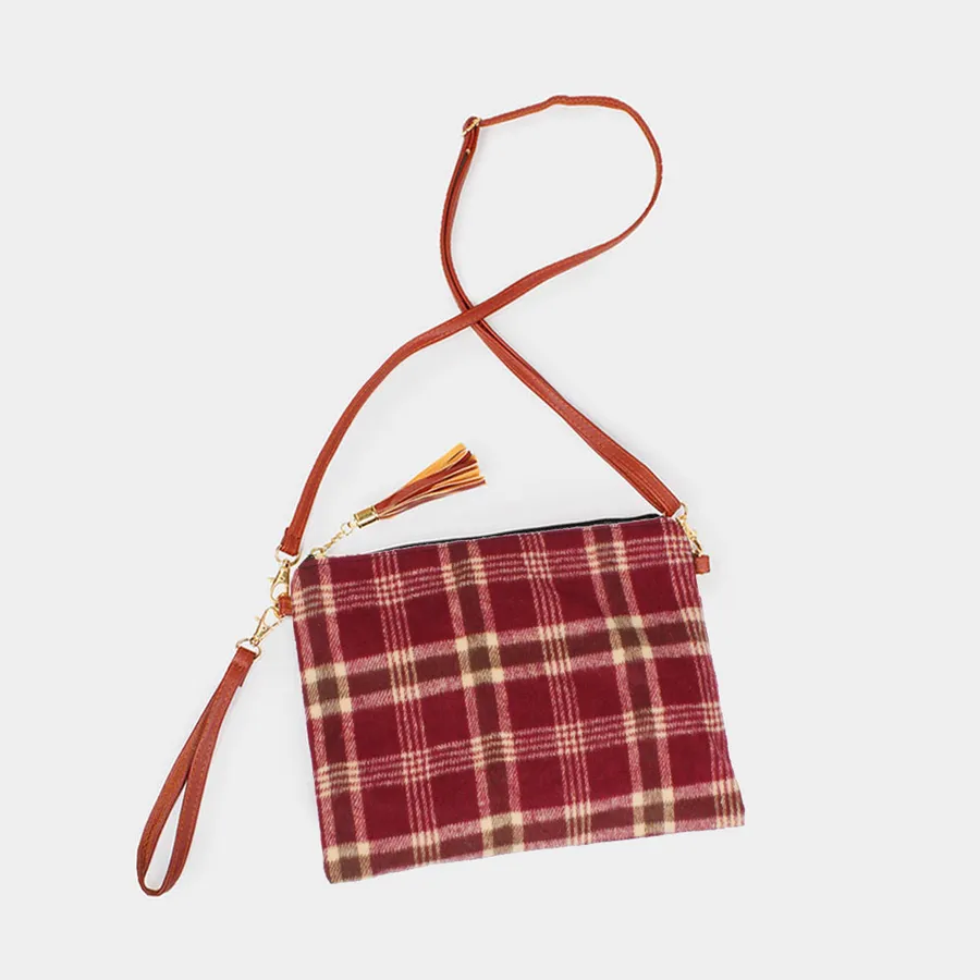 Plaid Check Patterned Crossbody Bag For Women's — wholesale Bags & Backpacks by the case