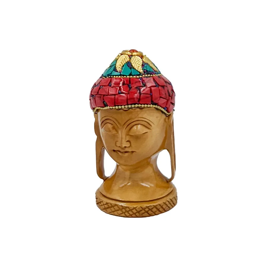 Wooden Buddha Statue - Handcrafted Pink Decorative Figurine, 3-Inch — wholesale Home & Décor by the case