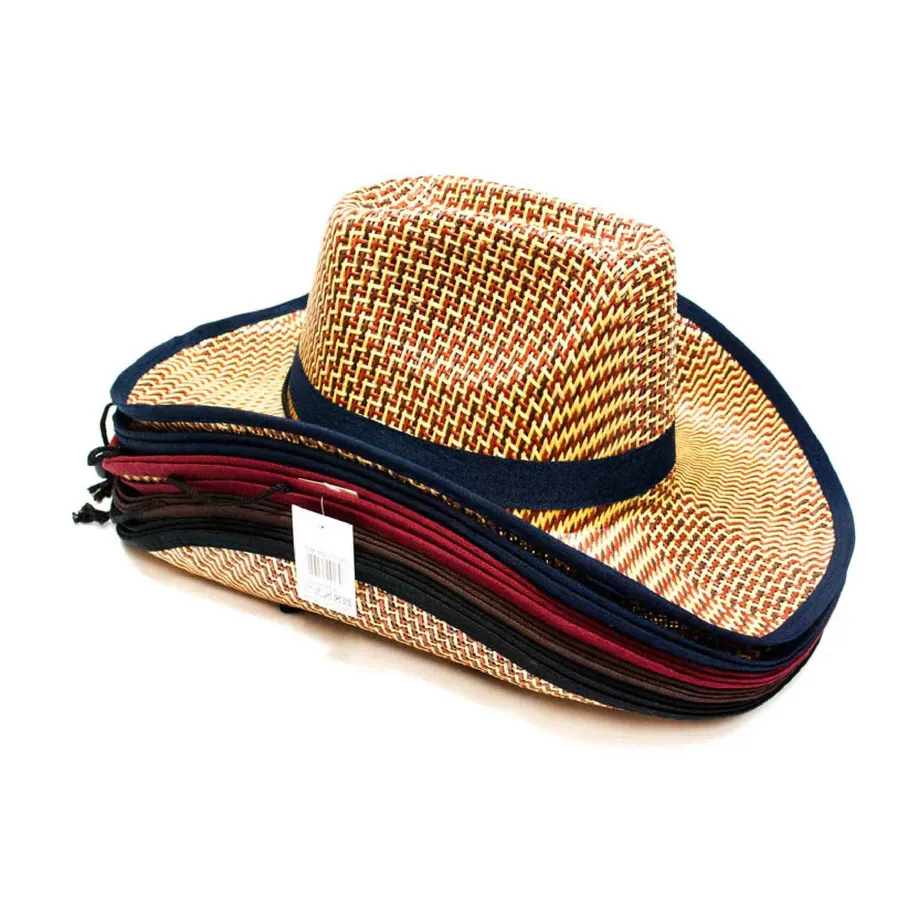 Unisex Summer Straw Cowboy Hat - Assorted — wholesale Apparel & Accessories by the case
