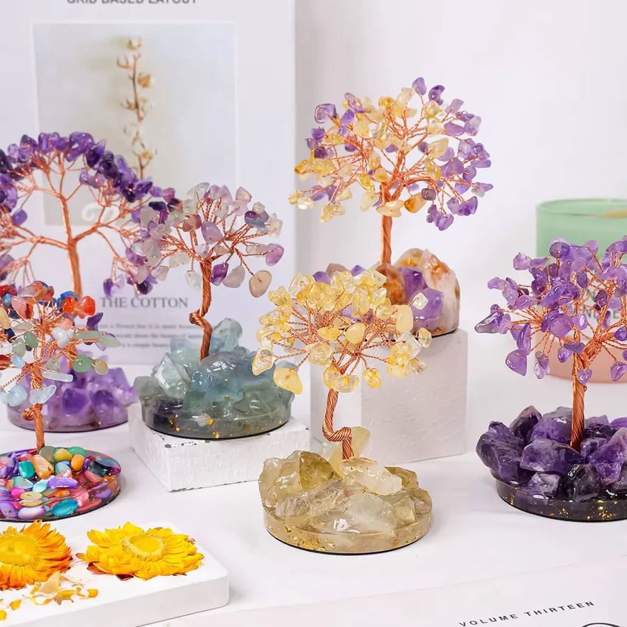 Natural Crystals Stones Tree For Home Décor - Assorted — wholesale Tech & Gadgets by the case