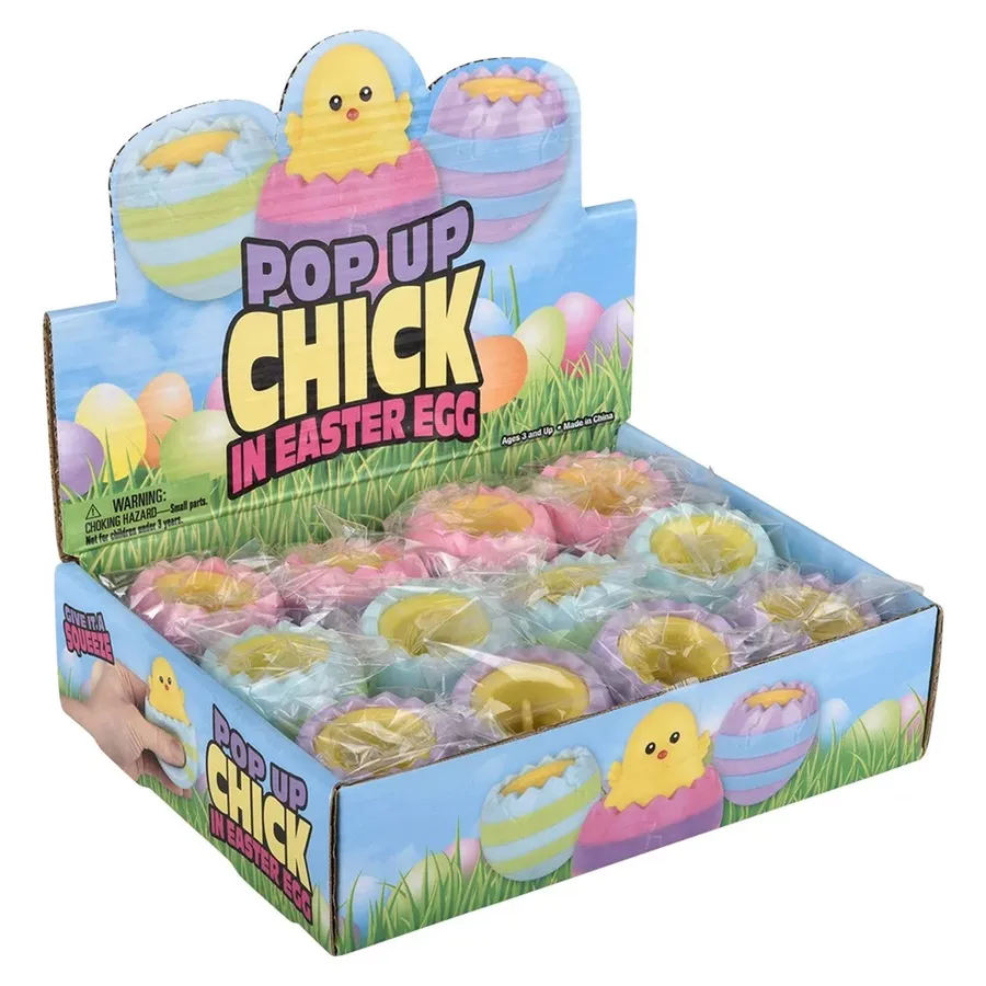 Easter Squeezy Pop Up Hatching Chick Kids Toys — wholesale Seasonal & Holiday by the case