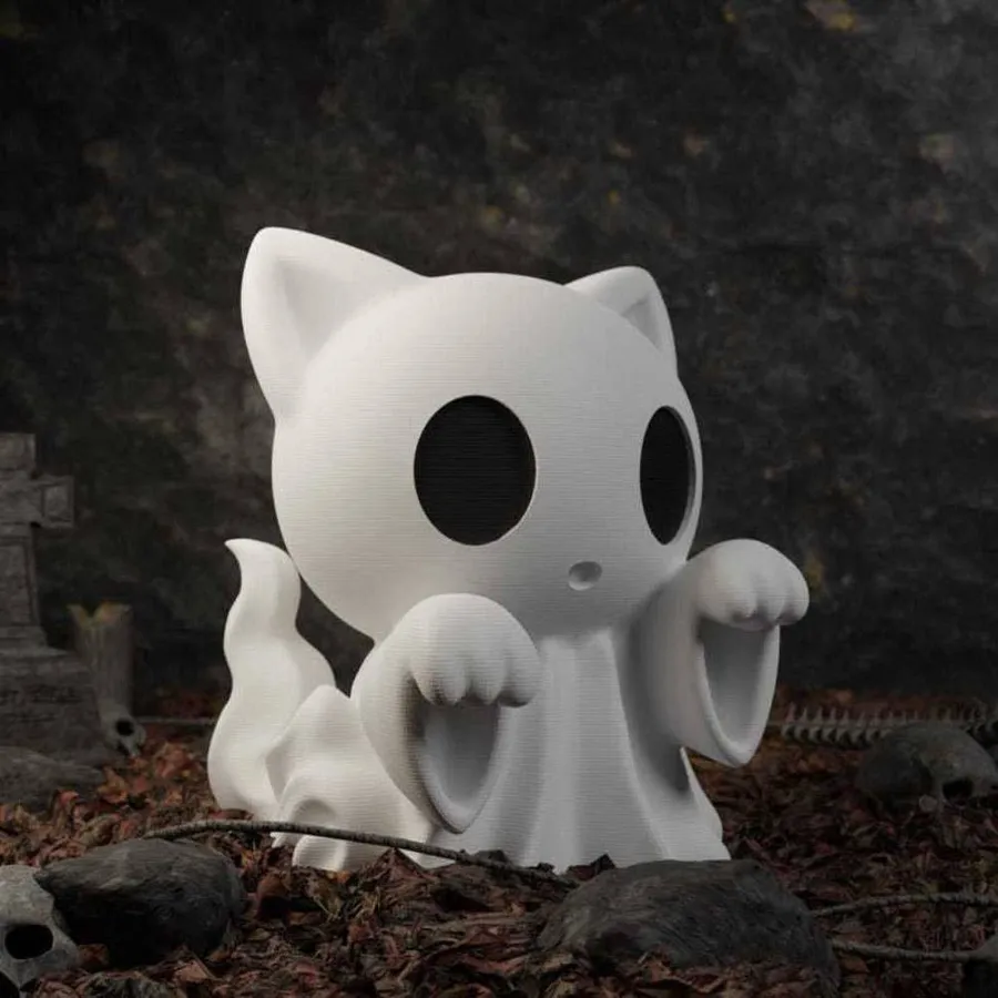 In Bulk Ghost Cat Statue – Cute Tabletop Decor — wholesale Tech & Gadgets by the case