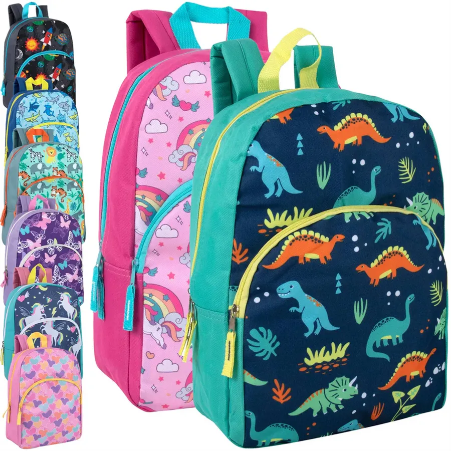 Animal Patterned Large Capacity Backpack - Assorted — wholesale Bags & Backpacks by the case