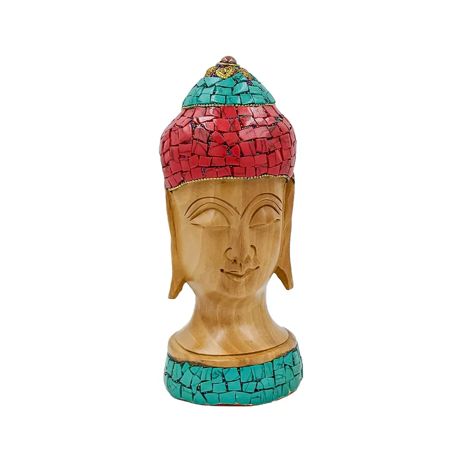 Wooden Buddha Statue Set - Hand Carved Zen Decor, 6-Inch, 5-Pack — wholesale Home & Décor by the case