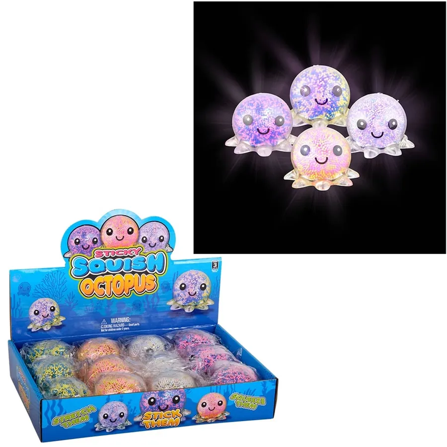 Octopus Light Up Beaded Kids Toy - Assorted — wholesale Toys & Games by the case