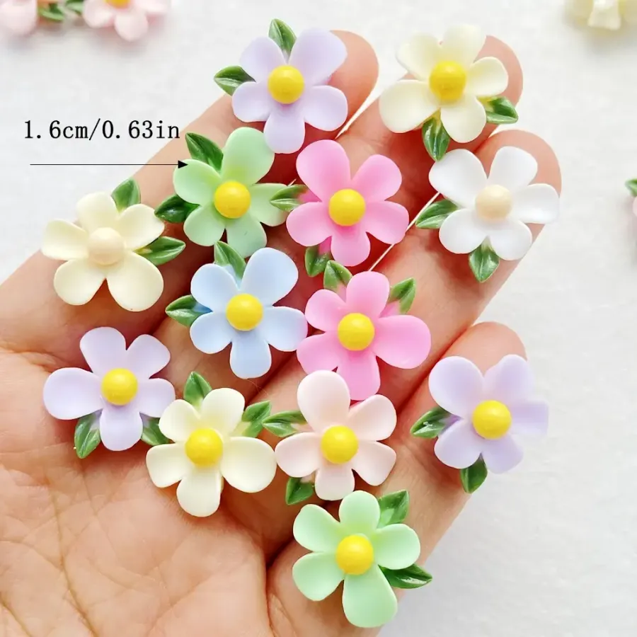 Easter Mini Resin Charms -Assorted Pastel Flower & Bunny Set — wholesale Keychains & Charms by the case