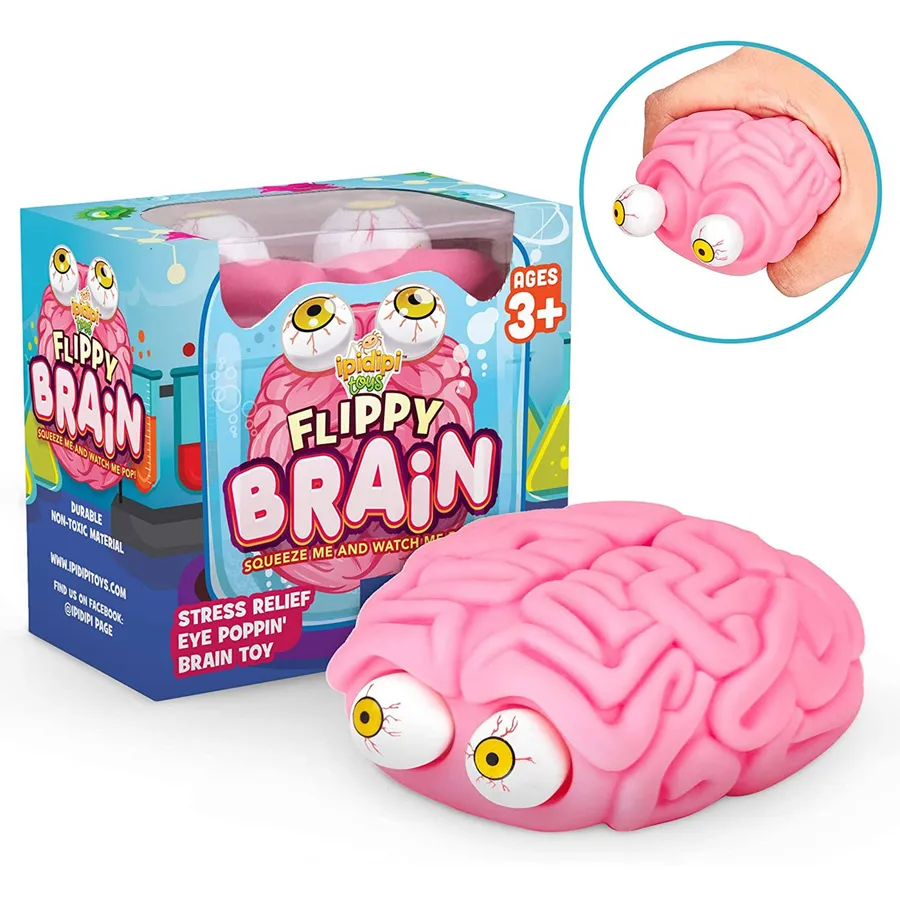Squishy Toy Flippy Brain Eye Popping Squeeze Fidget Stress Ball — wholesale Fidgets & Sensory by the case