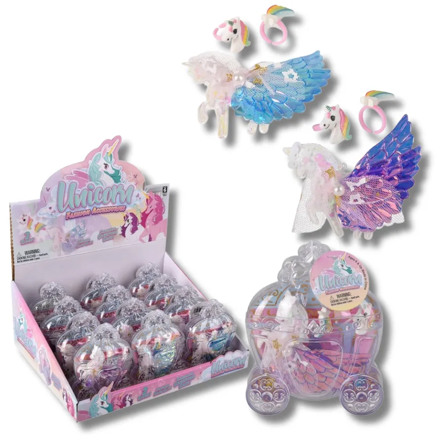 Unicorn Themed Hair Accessory Set For Kids — wholesale Apparel & Accessories by the case
