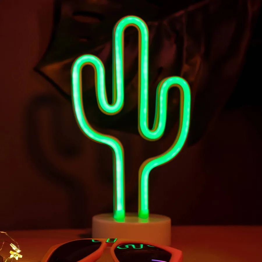 Neon LED Cactus Light Stand For Home Décor — wholesale Tech & Gadgets by the case